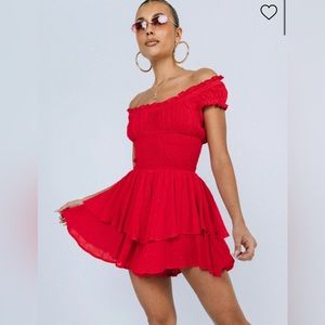 THE LOVE GALORE ROMPER RED